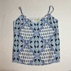 💙 L'AGENCE Silk Paisley Cami Top Blue & White M